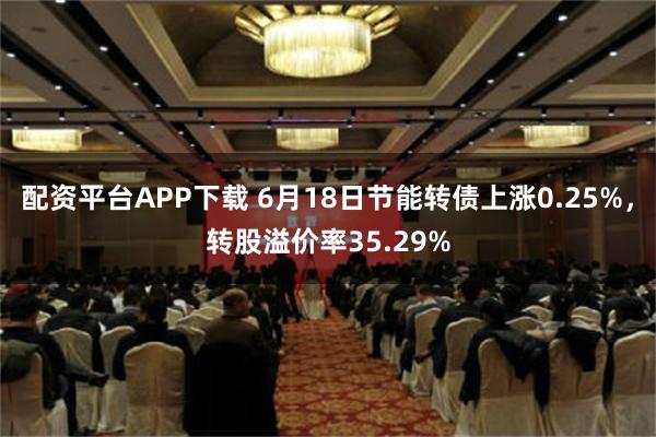 配资平台APP下载 6月18日节能转债上涨0.25%，转股溢价率35.29%