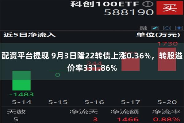 配资平台提现 9月3日隆22转债上涨0.36%，转股溢价率331.86%