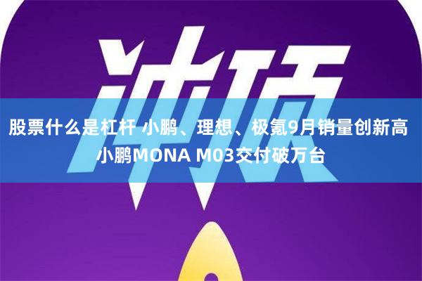 股票什么是杠杆 小鹏、理想、极氪9月销量创新高 小鹏MONA M03交付破万台