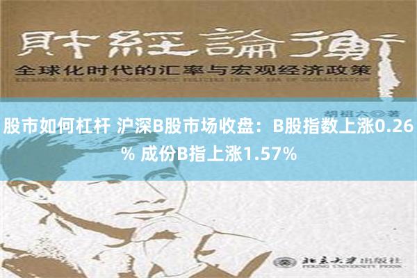 股市如何杠杆 沪深B股市场收盘：B股指数上涨0.26% 成份B指上涨1.57%