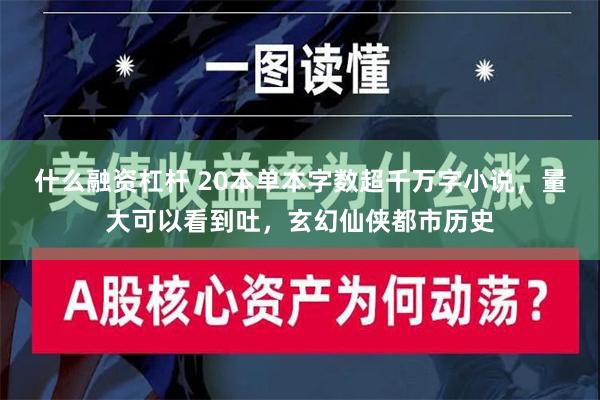 什么融资杠杆 20本单本字数超千万字小说，量大可以看到吐，玄幻仙侠都市历史